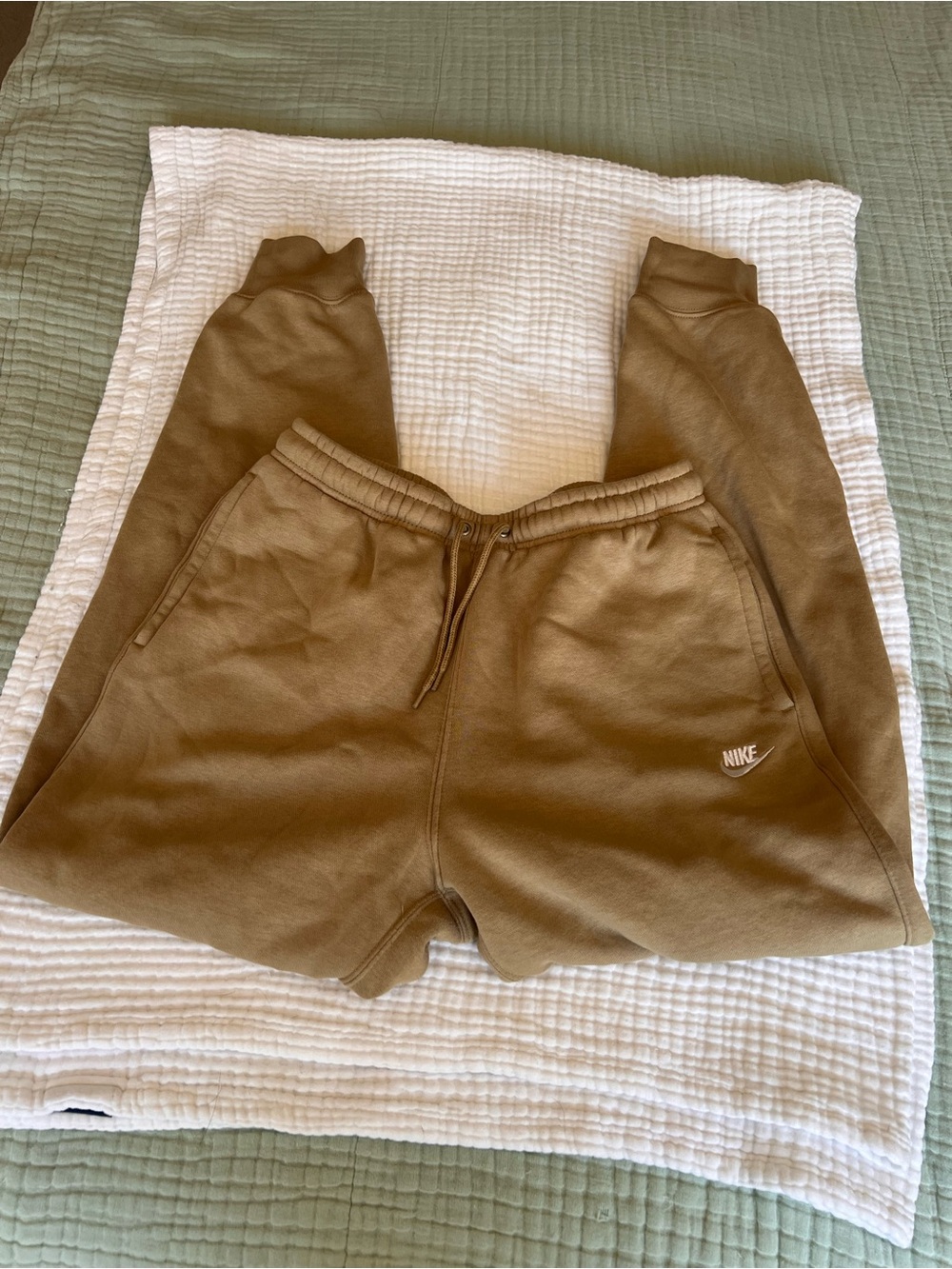 Nike Men's Tan Brown Jogger Sweatpants with Drawstring